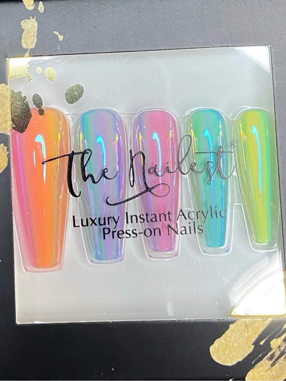 Reflective Chrome Mirror Finish Luxury Instant Acrylic Press-On Nails